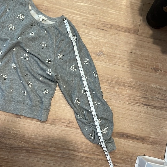 Joie Jesiah Embellished Faux Pearl Pullover Sweatshirt Size - Large - Picture 11 of 11